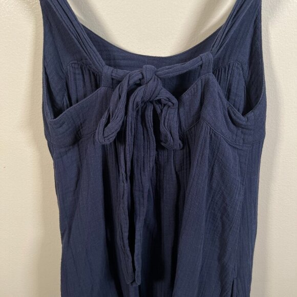 Xirena Rumi Midi Maxi Dress Size Small Navy Blue Gauze Vacation Lagenlook - Picture 10 of 12